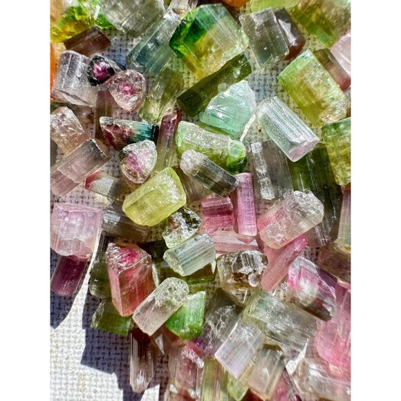 Bicolor Tourmaline Crystals - (76 grams - 380 carats) Jewelry Store Closeout Lot - Picture 4 of 9